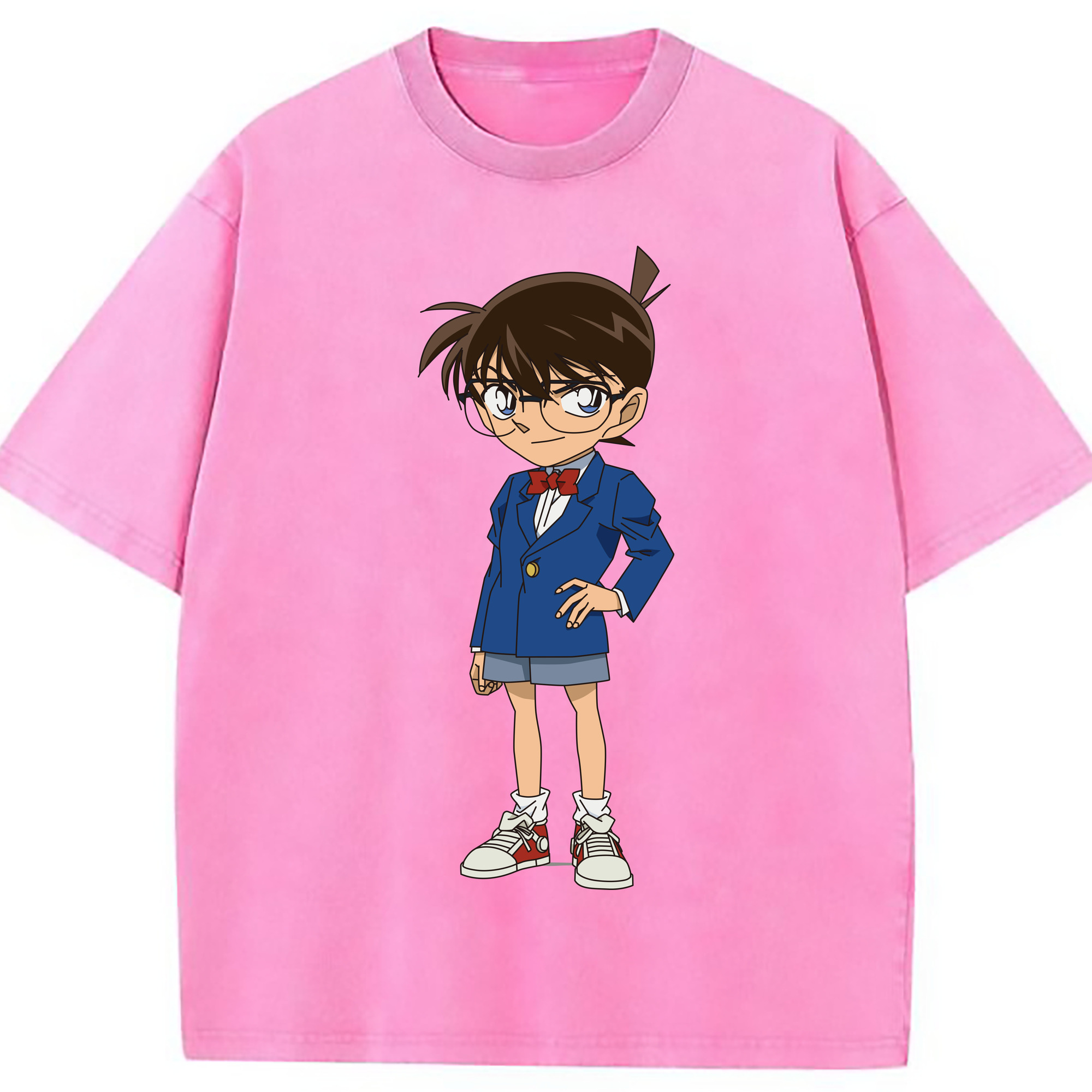（画像用） 名探偵コナン 江戸川 コナン Detective Conan Conan Edogawa 綿100% ヴィンテージ風 半袖Tシャツ（フロントプリント）